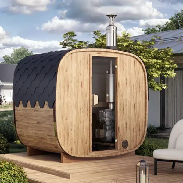 1.7m” SQR17 Cube Barrel Sauna for 3 persons