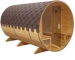 “3.6m” S3V Barrel sauna for 4 persons with outside seats - Image 3