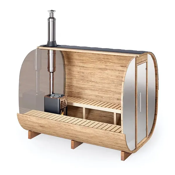 3m for 6 persons Mirrored Cube Barrel Sauna