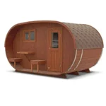 “4m” S424V Oval barrel sauna for 4 persons with terrace - Image 4