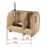 “3m” SQR3P Cube barrel sauna with dressing room for 4 persons - Image 3