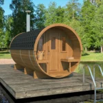 “Ehala 400” barrel sauna – 4m, from thermowood with changing room and outdoor seating - Image 3