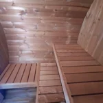 “Ehala pool” barrel sauna 1.6m from thermowood with full glass front wall - Image 4