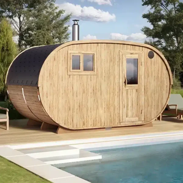 “4m” S424 Oval barrel sauna for 6 persons