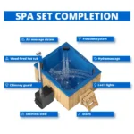 Special offer – Wood-fired Hot Tub “QUATTRO” with Hydromassage&Airmassage system, LED Lights (2.0 x 1.7m) - Image 3