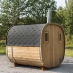 “4m” SQR4PV Cube barrel sauna with dressing room and outside seats for 4 persons - Image 3