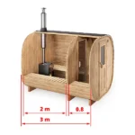 3m for 4 persons Cube Barrel Sauna with dressing room (SQR3P) - Image 2