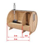 3m for 4 persons Outdoor Sauna with Dressing Room (S3P) - Image 2