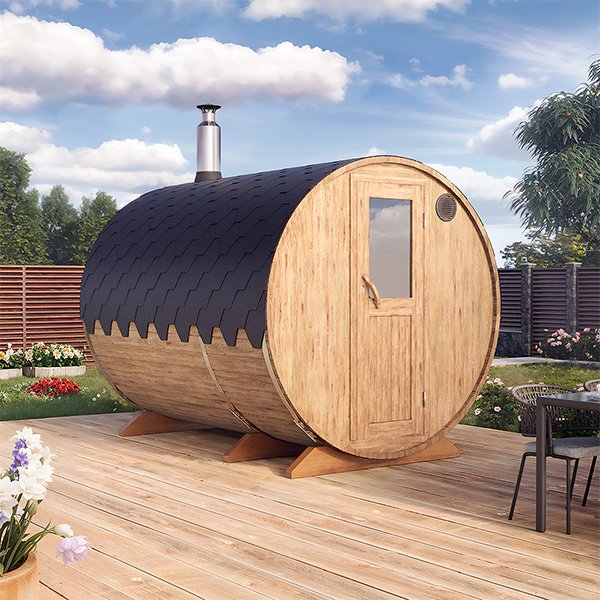 3m for 4 persons Outdoor Sauna with Dressing Room (S3P)