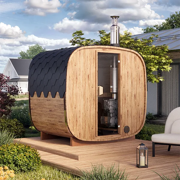 1.7m for 3 persons Cube Barrel Sauna (SQR17)