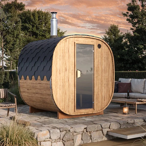 photo-2-2-2.3m-for-4-persons-round-barrel-cube-sauna (1) 2/2.3m for 4 persons Cube Barrel Sauna (SQR2) - Image 1