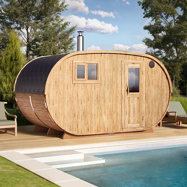 Oval Outdoor Sauna for 6 persons
