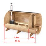 3.6m for 6 persons Outdoor Sauna with Outside Seats (S3V) - Image 2