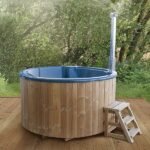 Round Hot Tub with integrated wood-fired stove for 5 people