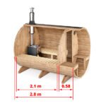 2.8m for 4 persons Outdoor Sauna with Outside Seats (S28V) - Image 2