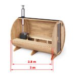 3m for 6 persons Outdoor Sauna (S3) - Image 2