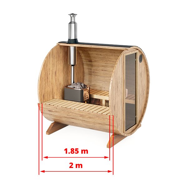 2-2.3m for 4 persons Outdoor Sauna