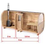 5m Outdoor Sauna for 6 persons (S5P) with seats or bed - Image 2