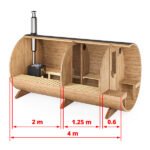 4m for 4 persons Outdoor Sauna with Dressing Room and Outside Seats (S4PV) - Image 2