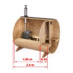 2.4m for 4 persons Outdoor Sauna with Outside Seats (S2V)