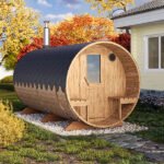 4m for 4 persons Outdoor Sauna with Dressing Room and Outside Seats (S4PV)