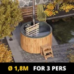 For 3 persons Wood-fired Hot Tub with an Inside Heater - Image 2