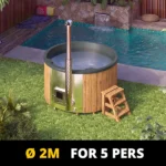 Round Hot Tub with integrated wood-fired stove for 5 people - Image 4
