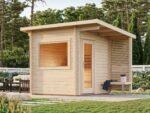 Sanna S (2.3x2.3m | 4.1m² | 44mm) Compact outdoor sauna