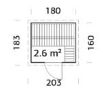 Eir (3.6 m² | 2.2x1.8 m | 44 mm) Compact outdoor sauna set – 6 kW heater and roof blanket included - Image 5